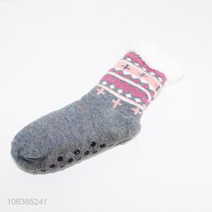 Hot products women winter acrylic knitted floor socks