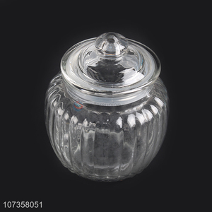 New design aesthetic clear glass candy jar for decoration