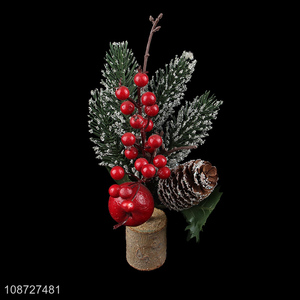 Online wholesale mini artificial red berry pine cone <em>Christmas</em> tree centerpices