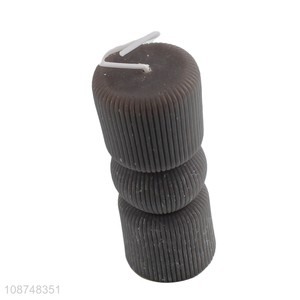 Hot selling ribbed pillar candle <em>scented</em> candle aesthetic candle