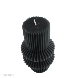 New product decorative ribbed pillar candle aesthetic <em>scented</em> candle