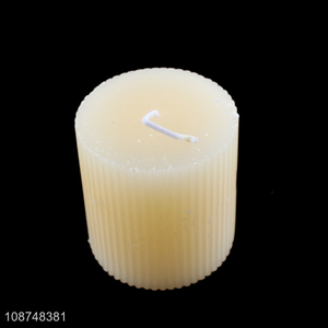 Wholesale <em>scented</em> candle ribbed pillar aromatherapy candle for relax