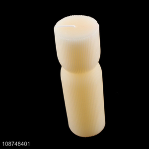 High quality ribbed pillar <em>scented</em> aroma candle for home relaxation