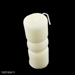 Hot product ribbed pillar fragrance candle <em>scented</em> candle for women