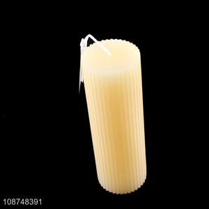 New product ribbed pillar <em>scented</em> candle for home bathroom yoga