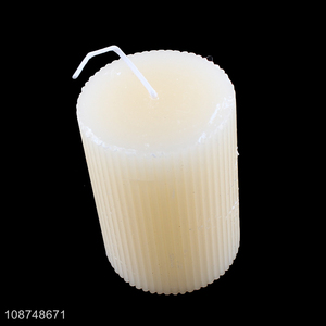 Wholesale ribbed pillar <em>scented</em> candle aromatherapy candle for women