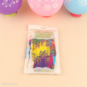 Yiwu market colorful 1.2m party decoration foil fringe <em>curtain</em>