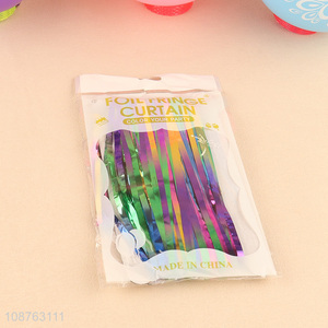 Low price gradient color party decoration foil fringe <em>curtain</em>