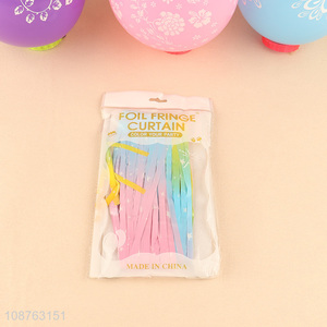Low price gradient color 1.2M party decoration foil fringe <em>curtain</em>