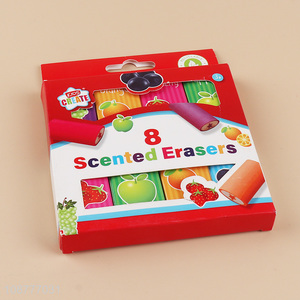 China factory 8pcs <em>scented</em> eraser set