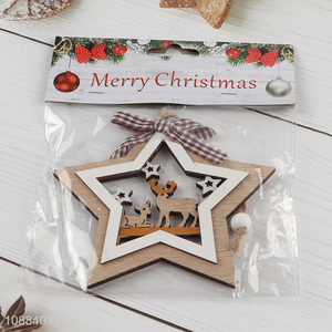 High Quality Painted Wooden <em>Christmas</em> Tree Ornaments Party Supplies