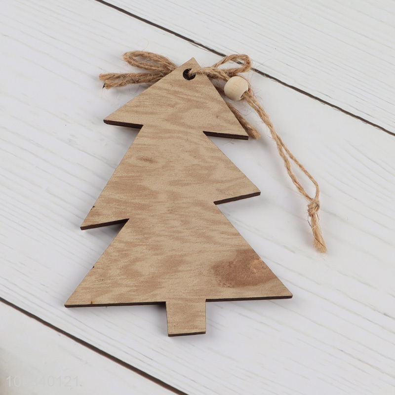 Factory Price Painted Wooden Slices Christmas Tree Ornaments
