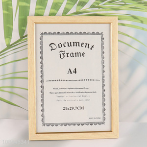 Wholesale A4 certificate document frame plastic award frame