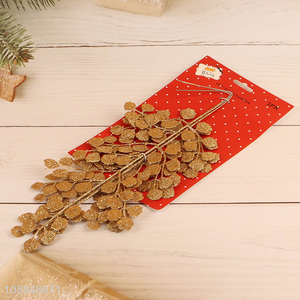 Low price artificial christmas leaf picks for tree decoration