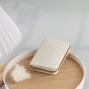 Hot items white fashionable women ladies long wallet with zipper