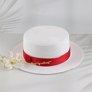 New product white summer beach outdoor straw hat for sale