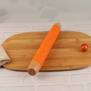China wholesale cookies embossing non-stick pastry dough rolling pin