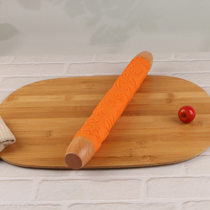 Latest products christmas cookies embossing non-stick pastry dough rolling pin