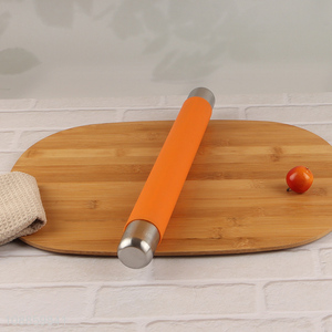 Hot selling stainless steel handle silicone pastry dough rolling pin