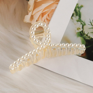 Wholesale pearl hair claw clips pearl hair accessories for thick & thin hair